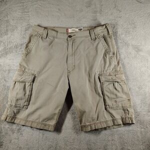 Levi's‎ Mens Cargo Shorts Size 38 Khaki Casual 100% Cotton 9.5" Inseam